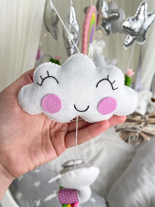 Дитячий мобіль на ліжечко для немовлят WooolyWool «Лама-бохо» Київ - фото 8