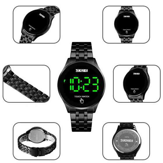 Мужские наручные светодиодные часы Skmei 1579 light (Черные) Винница