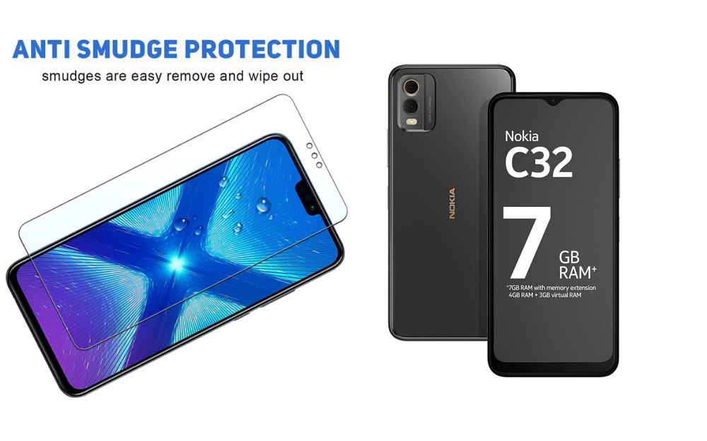 Защитное стекло NeoGlass для Nokia C32 – ультрапрозрачное и устойчивое Киев - изображение 3
