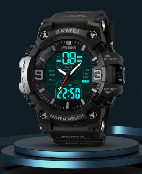 Годинник чоловічий наручний спортивний Skmei 2222 (Чорний) Київ - фото 4