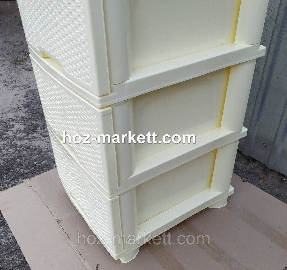 Комод плетенка на 4 ящика ротанг светло кремовый цвет сливочное масло Харьков - изображение 4