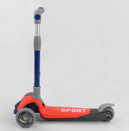 Самокат триколісний Best Scooter складне алюмінієве кермо колеса зі світлом Червоний (F-44077) Чернігів