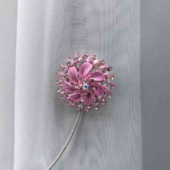 Магніти для штор та гардин "Flowers" набір 2 шт Рожевий (81-209) Київ