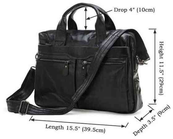 Сумка мужская для ноутбука и документов Черная (Vintage) Киев
