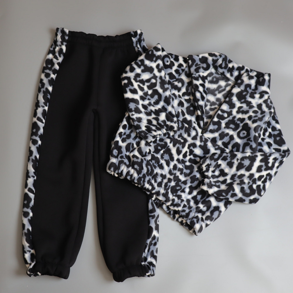 Чорний демісезонний костюм лео сірий (толстовка на блискавці + штани) 80 Кам'янець-Подільський - фото 1