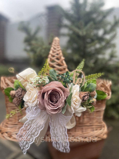 Пасхальний кошик з лози великий з прикрасою Київ - фото 4