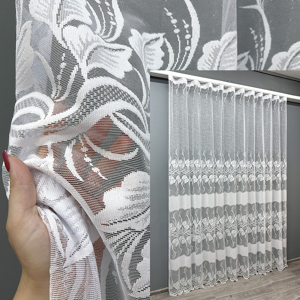 Тюль жакард "Преміум" колір білий 1784т Київ - фото 1