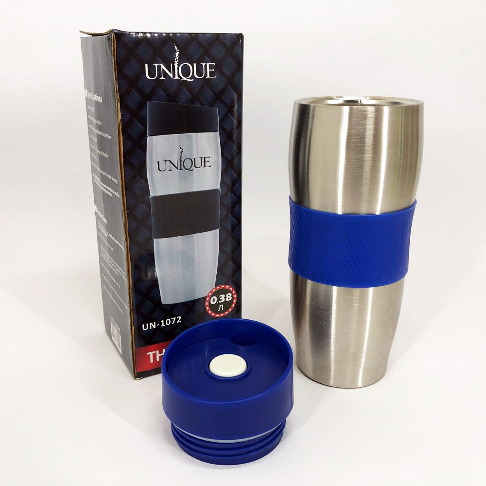 Хороший качественный термос UNIQUE UN-1072 0.38 л, Термофляга для напитков, Стильный компактный термос LI-90 Львов - изображение 1