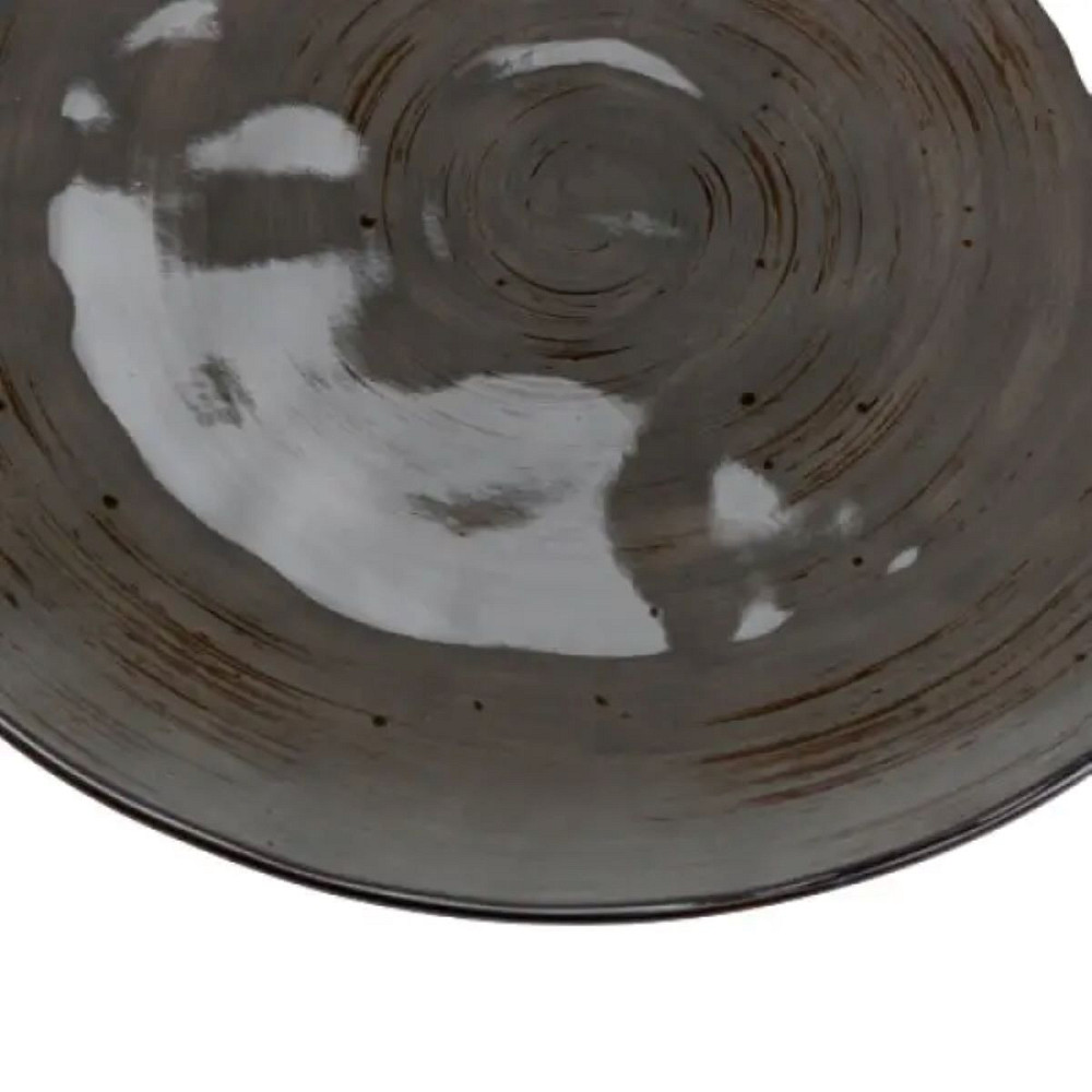 Тарілка сервірувальна кругла 26 см плоска порцелянова коричнева HP23393 Коломыя - изображение 4