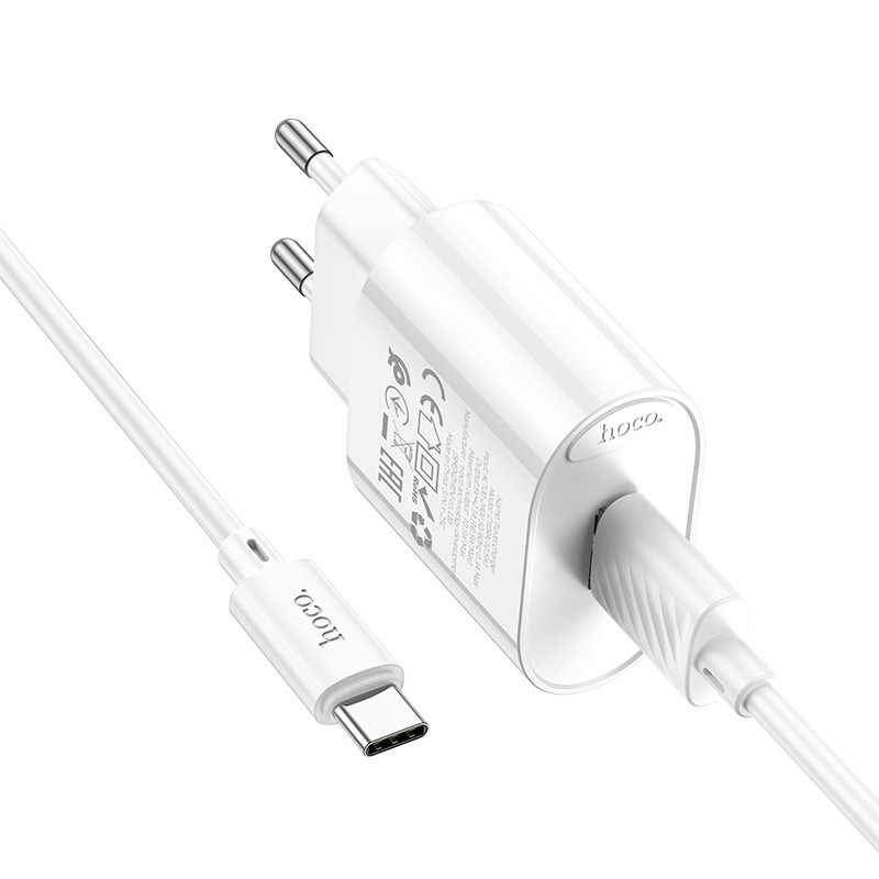 Зарядное устройство HOCO C109A с кабелем Type-C, белое Киев - изображение 7