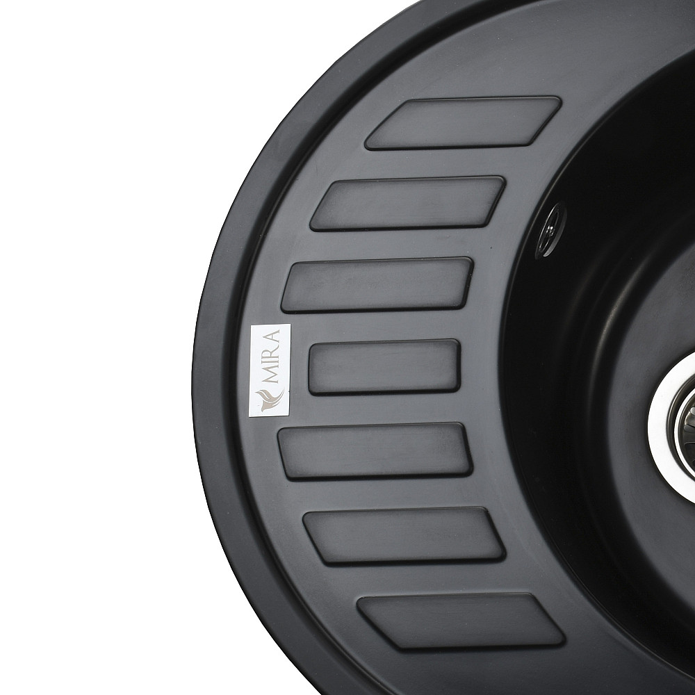 Гранітна мийка Mira ARNICA чорний 620 х 500 мм Тернопіль - фото 5