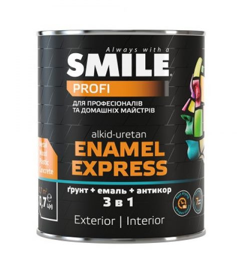 Емаль-експрес антикорозійна SMILE PROFI 3в1 "молотковий ефект" темно-коричневий 2 л Киев - изображение 1