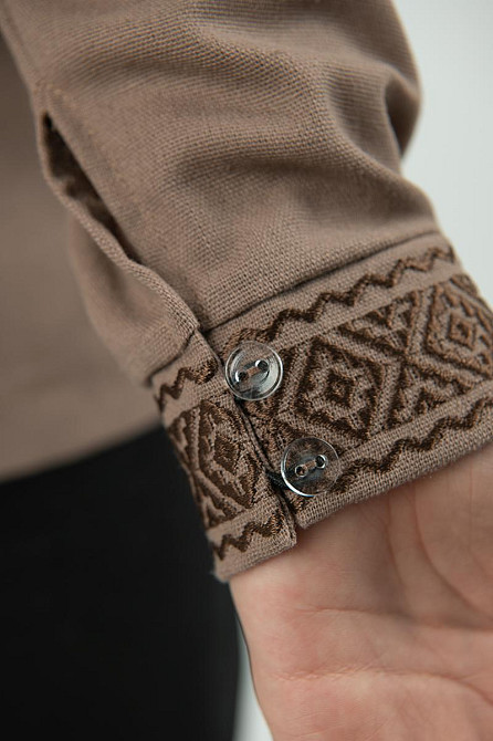 Вишиванка для хлопчиків, лляна, кавова, топ Київ - фото 2