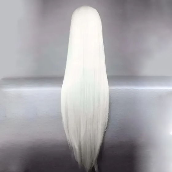 Біла довга перука RESTEQ 100 см - пряме волосся для косплею, аніме, театру та фотосесій Київ