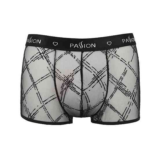 Мужские прозрачные боксеры Passion 032 SHORT JAMES L/XL Black, сетка Sex Aura Киев