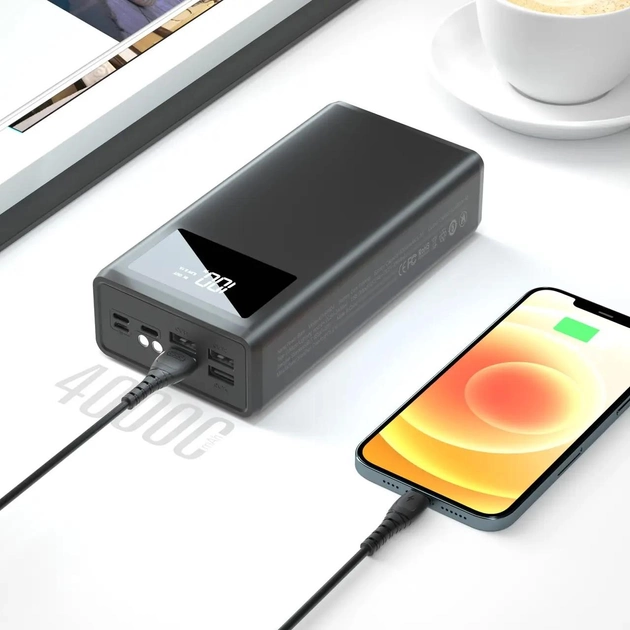 Універсальна мобільна батарея XO PR124 40000 mAh (Black) Вінниця - фото 7