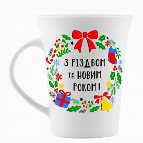 Чашка З Різдвом та Новим роком 360мл тюльпан (в коробці) 2110 Кварта Житомир