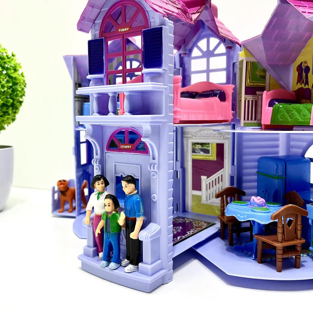 Ляльковий будиночок Limo Toy з фігурками розкладний Ліловий (F611) Чернігів - фото 6