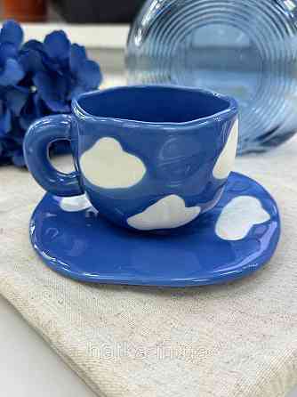 Чашка з блюдцем кераміка Olens "Синє небо" 300 мл 8030-433 Київ