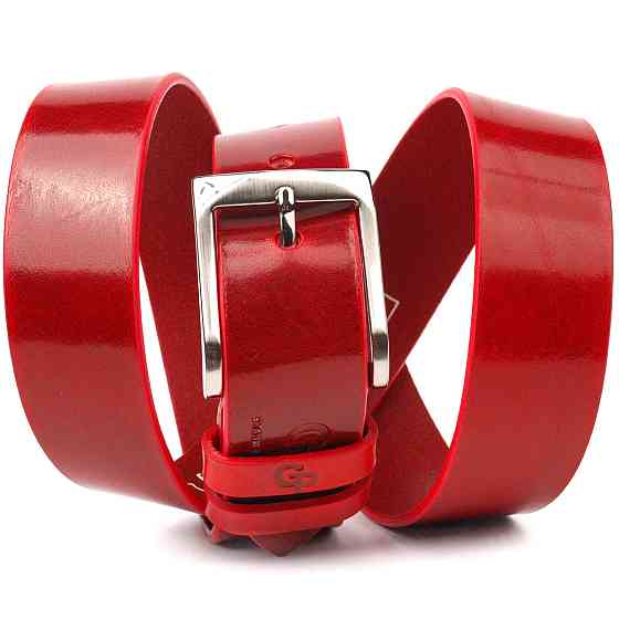 Стильний жіночий ремінь під джинси з натуральної шкіри Grande Pelle 21454 Червоний Київ