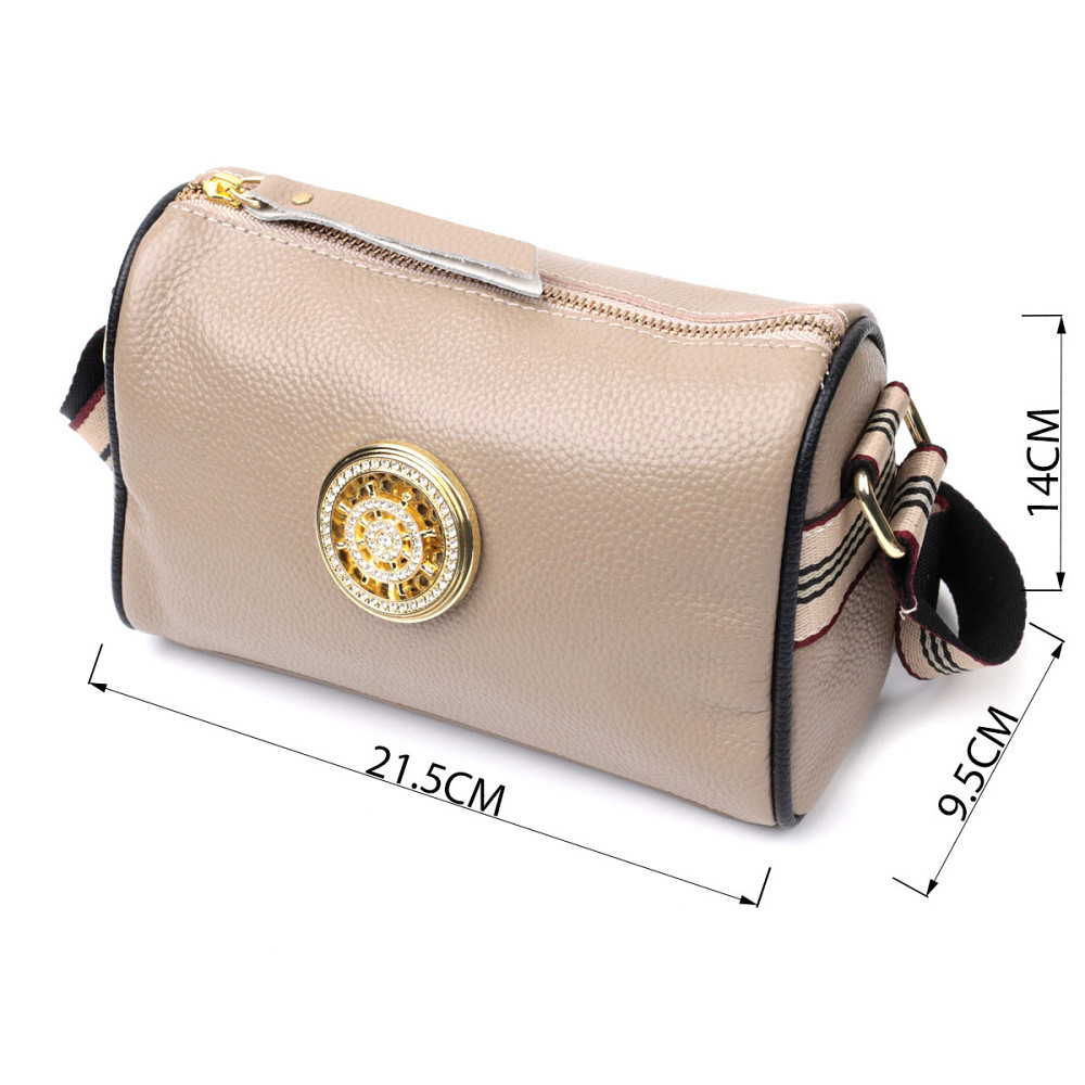 Сумка для стильных женщин из натуральной кожи Vintage 22263 Бежевая Киев - изображение 3