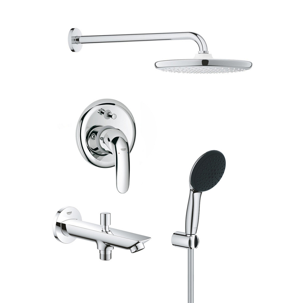Душова система Grohe Vitalio Start 250 з виливом для ванни та змішувачем Euroeco UA32747R3 Київ - фото 1