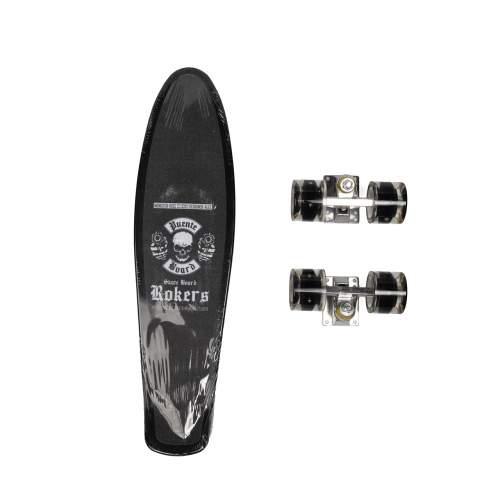 Скейт Пенни борд для детей MS 0298-1_1 Скейтборд со светящимися колесами ABEC 7 алюминиевая подвеска Черный Каменец-Подольский - изображение 2