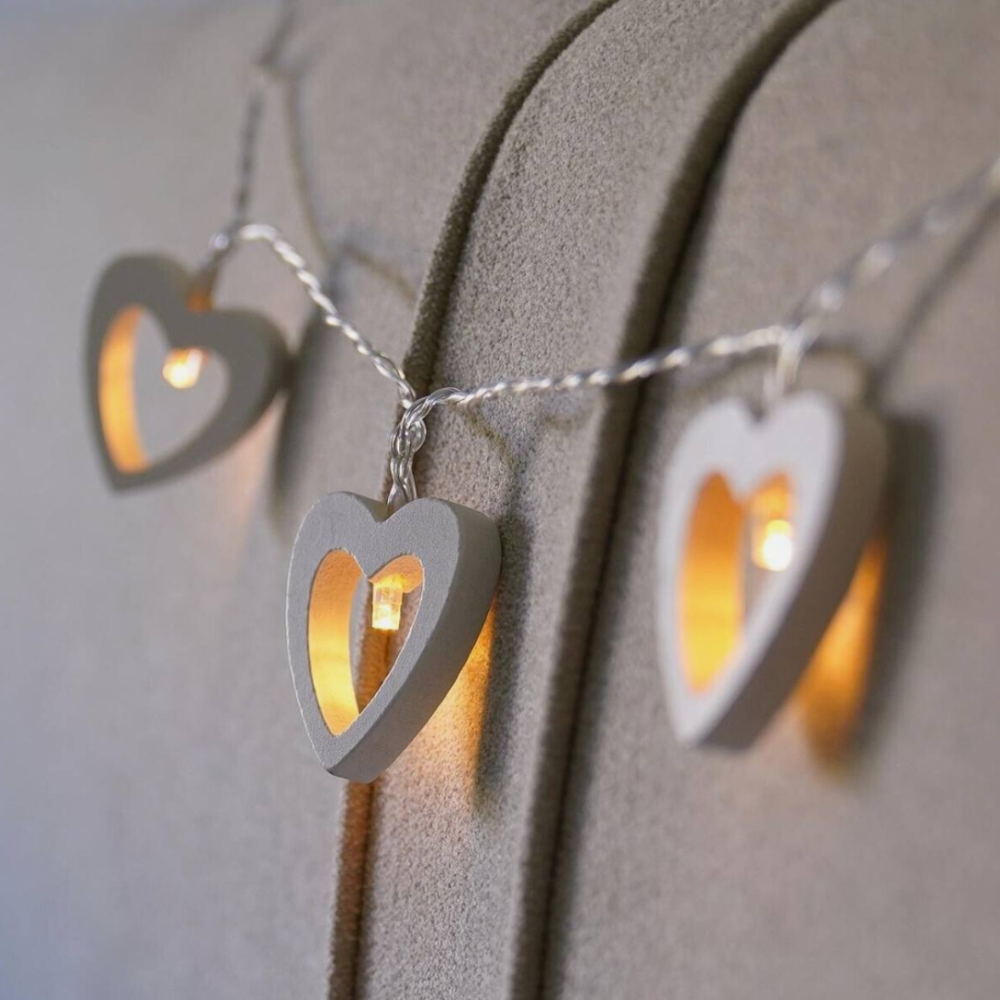 Гирлянда на батарейках деревянные сердечки Niki Light 20лед 3м тепло белый (Батарейки в комплекте) Киев - изображение 4