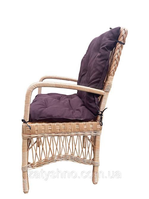 Стульчик плетеный с коричневой подушкой Киев - изображение 8