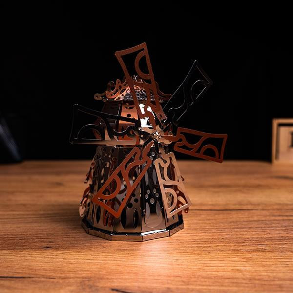 Колекційна модель-конструктор Metal Time Mysterious Mill Млин електронний двоколірна (MT054) Харків - фото 2