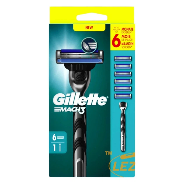 Станок для гоління чоловічий Gillette Mach3 з 6 змінними картриджами Львів - фото 1