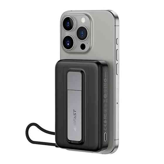 Павербанк 10000 mAh ACEFAST M24-10000 22.5W быстрая зарядка магнитный встроенный кабель подставка power bank повербанк Одесса