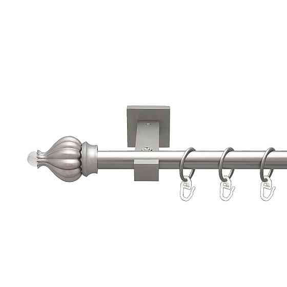 Карниз Orvit Таджа-Кристал металевий однорядний техно гладка труба кільце металеве Сатин 19 мм 200 см (00-00027316) Львів