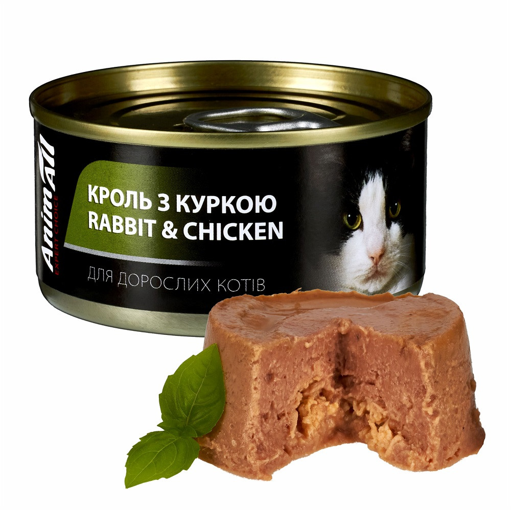AnimAll АнимАлл влажный корм для котов кролик с курицей, 80 г Киев - изображение 1