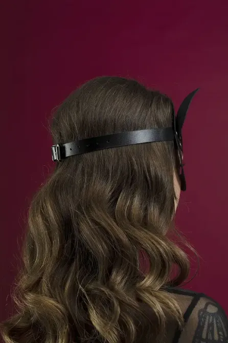 Маска кішечки Feral Feelings - Catwoman Mask, натуральна шкіра, чорна Львов - изображение 3