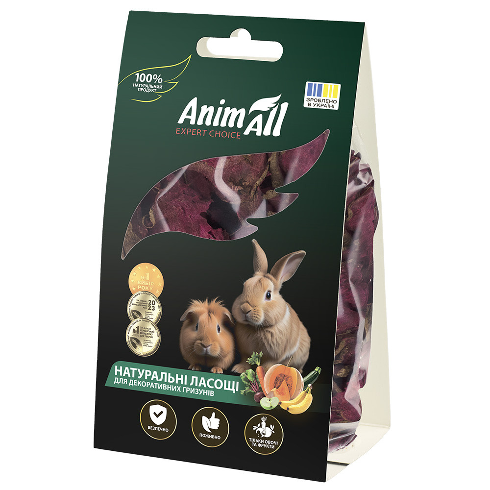 Натуральні ласощі для гризунів AnimAll АнімАлл сушений буряк, 50г Київ - фото 1