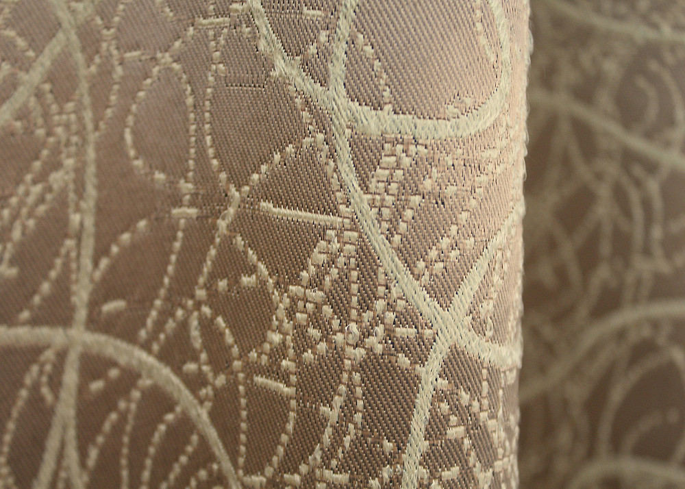 Комплект коротких штор VR-Textil Блэкаут-софт Жаклин № 671ш(А) Карамельный с бежевым 130х170 см 2шт (35-0315) Киев - изображение 6