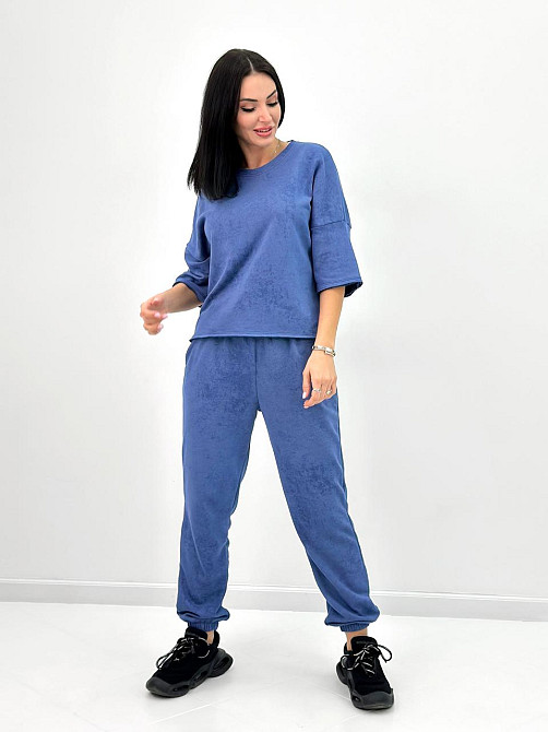 Жіночий костюм з турецької двонитки петля з ефектом tie dye "George"| Норма| Розпродаж моделі Джинс, 46-48 Київ - фото 2