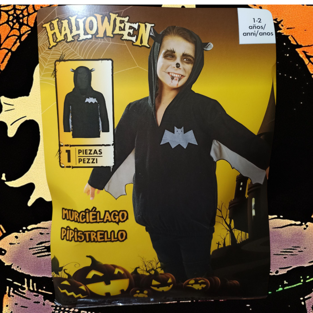 Дитячий костюм Кажан на Хелловін розмір 1-2 роки чорний Київ - фото 1