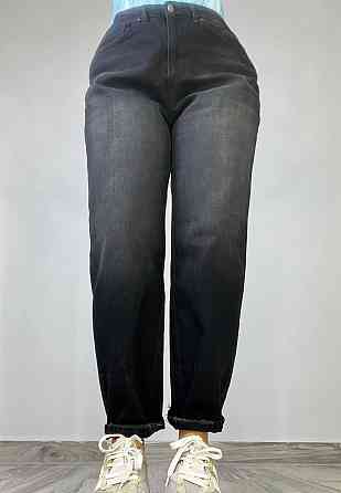 Джинсы женские SL 6004 mom relax comfort jeans бананы стрейчевые большие размеры черные, Чорний, 30, Одесса