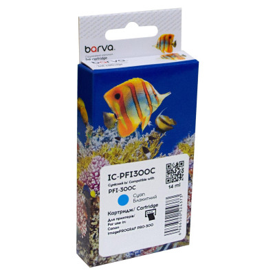 Картридж Barva Canon PFI-300C 4194C001 735с cyan (IC-PFI300C) Вінниця - фото 1