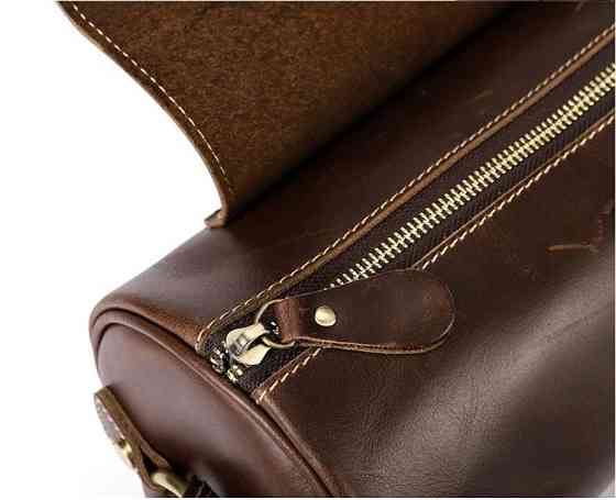 Сумка чоловіча закруглена Vintage 14694 Коричнева Київ