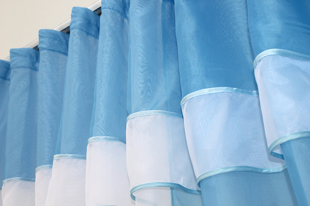 Кухонная занавеска VR-Textil № 018к штора и тюль с ламбрекеном голубой с белым 280х170 см (52-0333) Киев - изображение 5