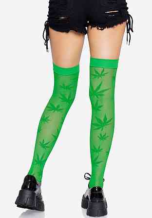 Панчохи з малюнком Leg Avenue 420 Net thigh highs Green Sex Aura Київ