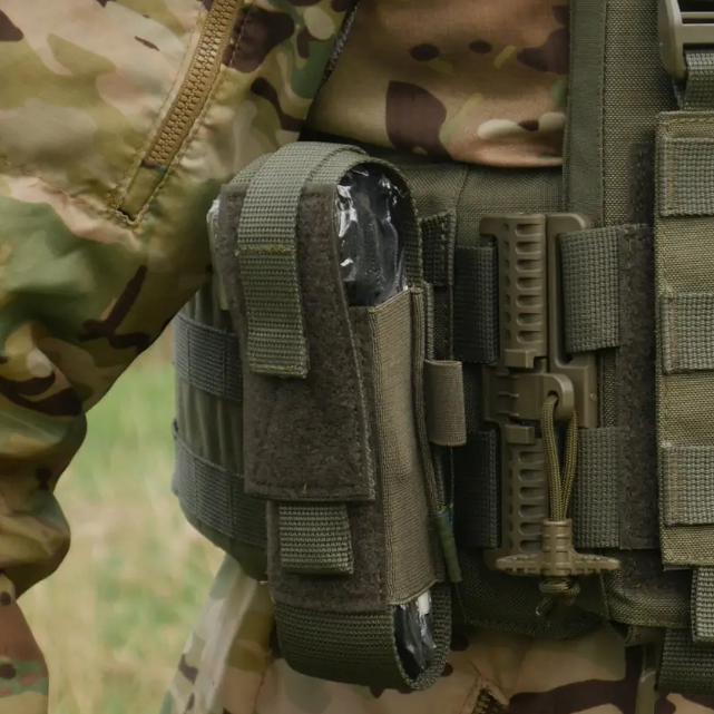 Подсумок под турникет открытого типа с креплениями для тактических ножниц и маркера хаки Киев - изображение 2