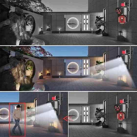 Уличная WiFi камера видеонаблюдения 8Мп,2 объектива SBR Киев