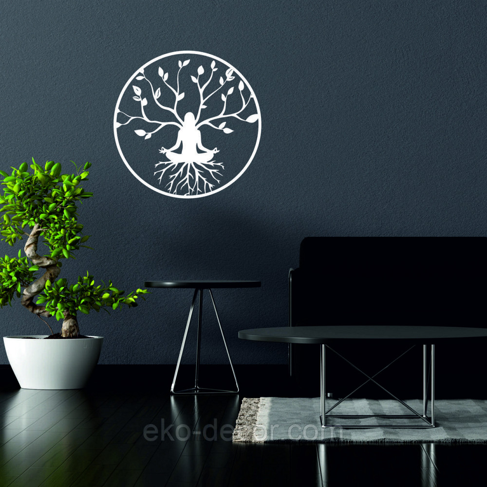 Декоративне настінне 3D Панно «ЙОГА» Декор на стіну з об'ємом 70*70 см, Білий Київ - фото 2