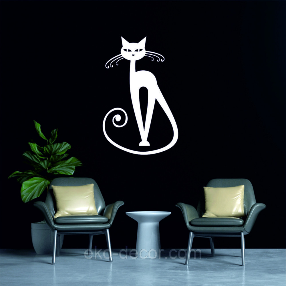 Декоративное настенное Панно «Кот» Декор на стену 70*44 см, Белый Киев - изображение 3