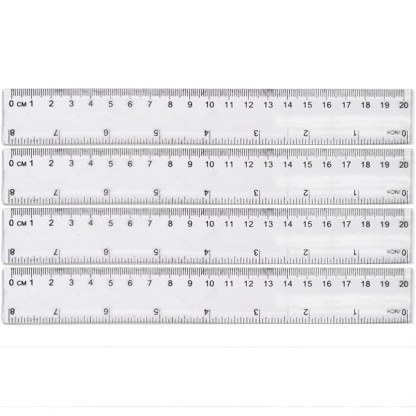 Линейка прозрачная Bambi 8820, пластиковая, 20 см Винница - изображение 1