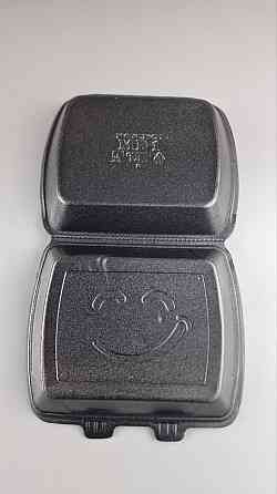 Ланчбокс зі спіненого полістиролу з кришкою (390*242*74) чорний МВ-1 (150 шт.) Харків